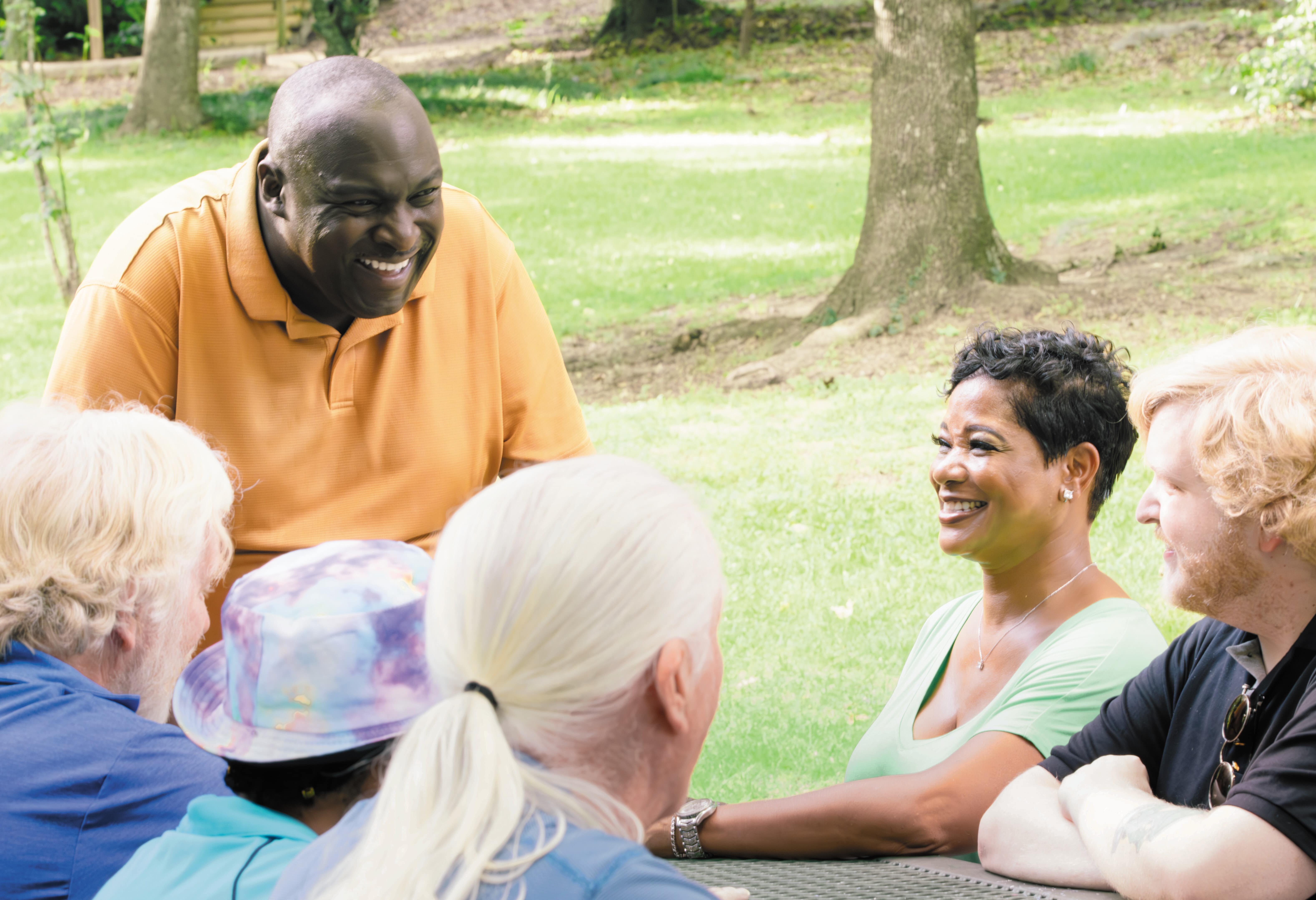 Daryl talking with a group of North Florida voters.